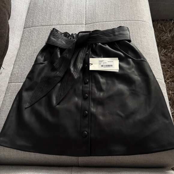 BA&SH Faux leather skirt black size -3 ( like a large) NEW with tags - Picture 3 of 13